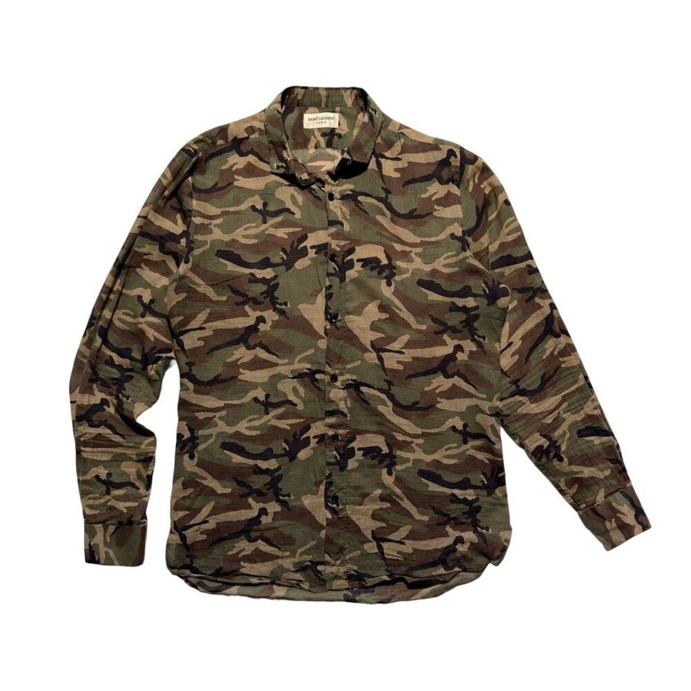 Camo cotton button down